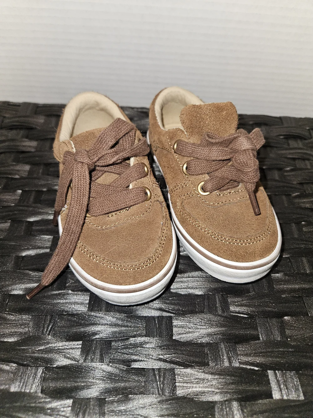 Janie and Jack Brown Suede Toddler Lace-Up Sneakers